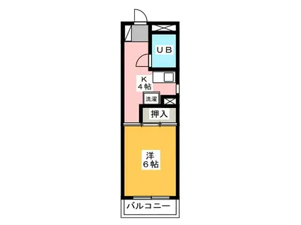山崎ビル(1K/3階)の間取り写真