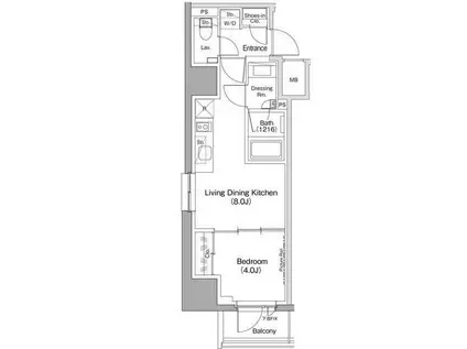 ザ・パークハビオ五反田(1LDK/11階)の間取り写真