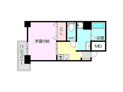 WILLDO新大阪SI(1K/4階)の間取り写真