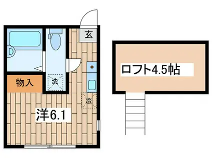 横濱倶楽部ハウスウエスト(ワンルーム/2階)の間取り写真