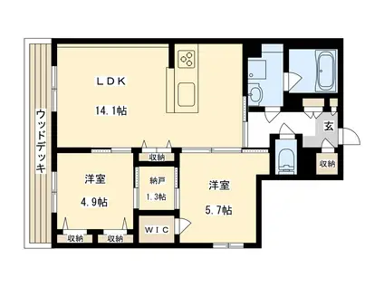 シャーメゾン プレミアスII(2SLDK/1階)の間取り写真