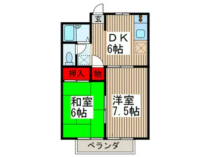 ソシアルマンション榎本(2DK/2階)の間取り写真
