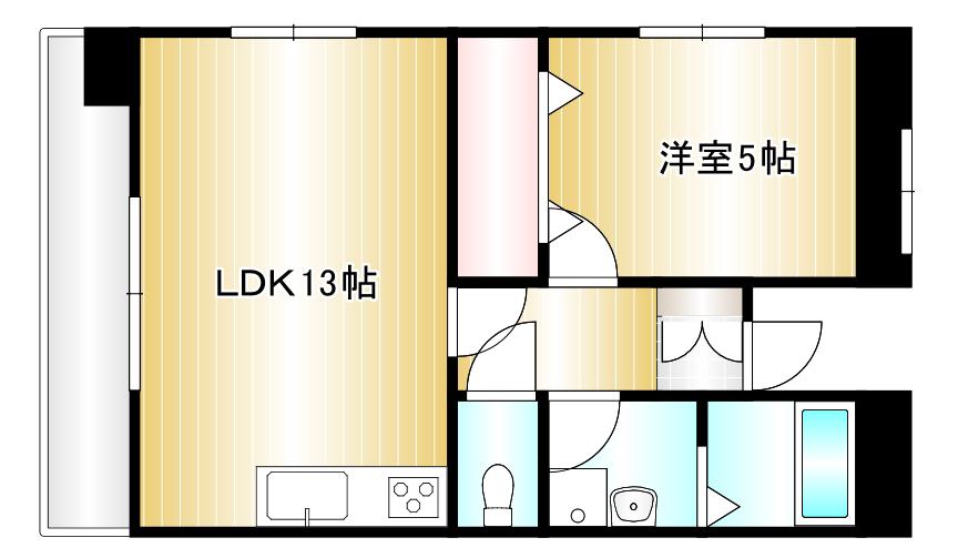 シャインコートチボリ(1LDK/10階)の間取り写真