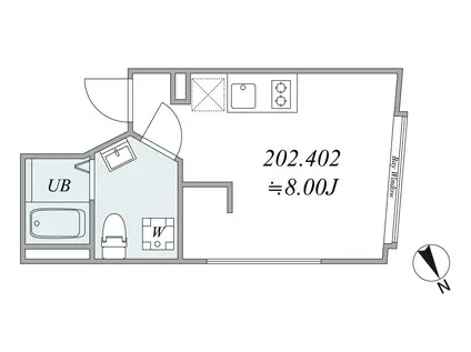 TRIAS156(1K/2階)の間取り写真
