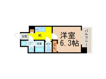 ファステート鶴舞駅前リヴェール(1K/11階)の間取り写真