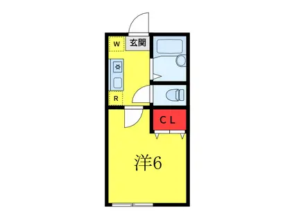 ファミーユ早稲田(1K/1階)の間取り写真