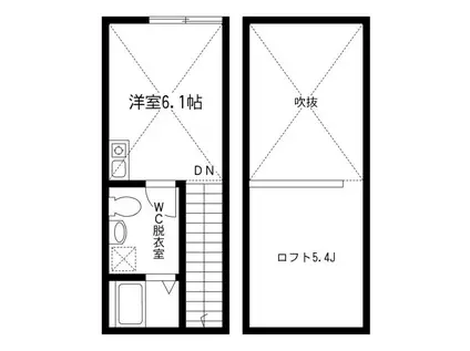 RESIDENCE KAI-108(ワンルーム/2階)の間取り写真