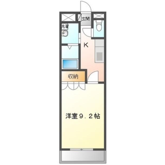 ヴィンテージ(1K/3階)の間取り写真