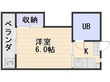 吉備の杜レジデンス(1K/3階)の間取り写真