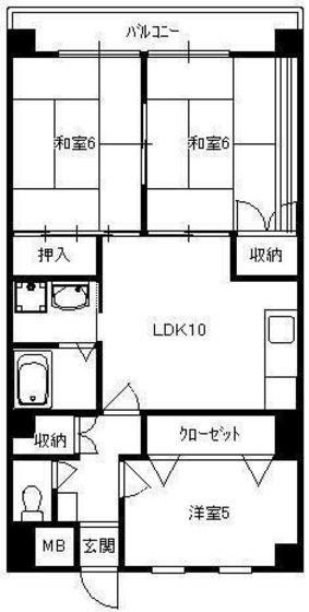 クレールマスダ(3LDK/2階)の間取り写真