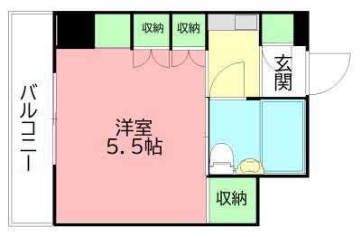 第12明智ビル(1K/2階)の間取り写真