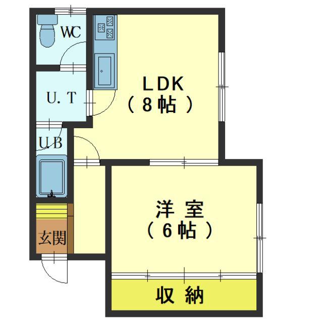 セントラルコート(1LDK/2階)の間取り写真