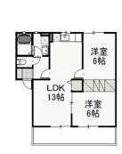 ベリーオーライC(2LDK/1階)の間取り写真