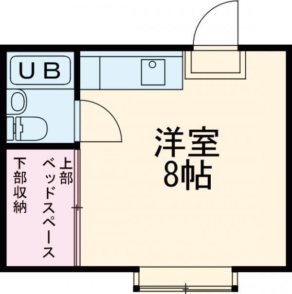 ヴァンベール亀田(ワンルーム/1階)の間取り写真