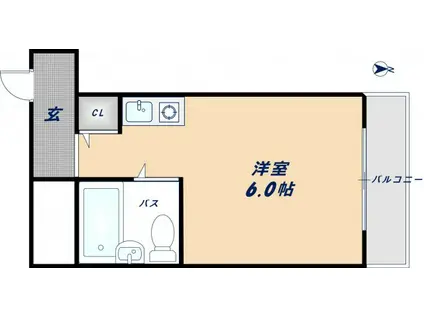 ザ・サウス(1K/3階)の間取り写真