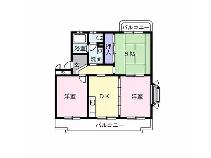 クレセントフジ A(3DK/2階)の間取り写真