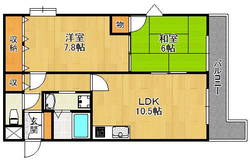アークヒルズWAKO(2LDK/4階)の間取り写真