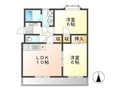 サクセス II(2LDK/3階)の間取り写真