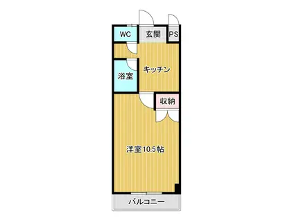 メルベイユ盛岡2(1K/1階)の間取り写真