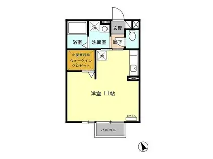 アーバンライフII(ワンルーム/2階)の間取り写真