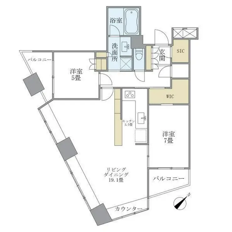 新宿アインスタワー 25階階 間取り