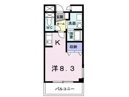 COURT LIVELY(ワンルーム/2階)の間取り写真