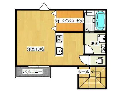 ＪＲ仙石線 石巻駅 徒歩14分 2階建 築8年(ワンルーム/1階)の間取り写真