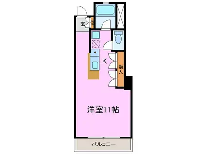 ベレーザ香久山(ワンルーム/4階)の間取り写真