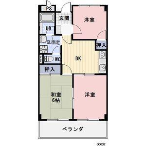 ルミエール八幡(3DK/4階)の間取り写真