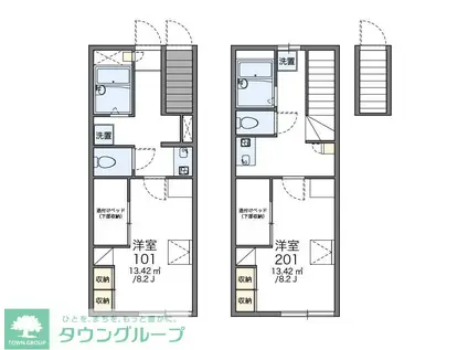 レオパレス月乃輪(1K/2階)の間取り写真