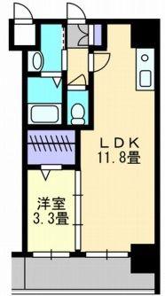 AXIS西桜町(1LDK/6階)の間取り写真