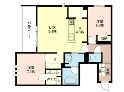 シャルマン平和台(2SLDK/3階)の間取り写真