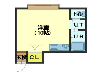 ハーバーライフ七重浜(ワンルーム/2階)の間取り写真