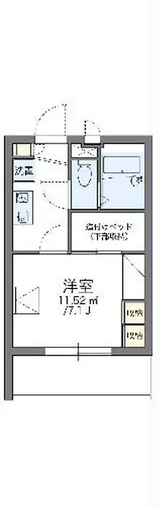 レオパレスクワトロ 4階階 間取り