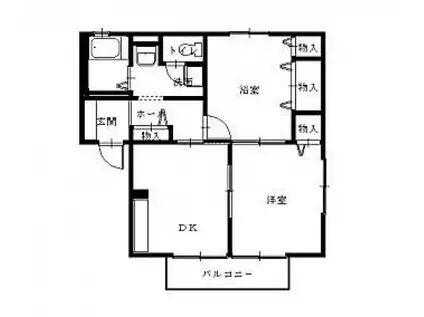 セフィラB(2DK/1階)の間取り写真