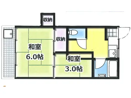 芙蓉荘(2DK/1階)の間取り写真