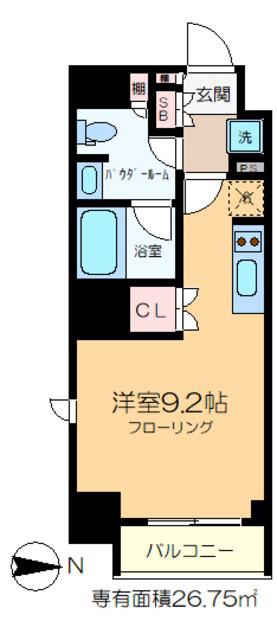 クレストコート木場(ワンルーム/9階)の間取り写真