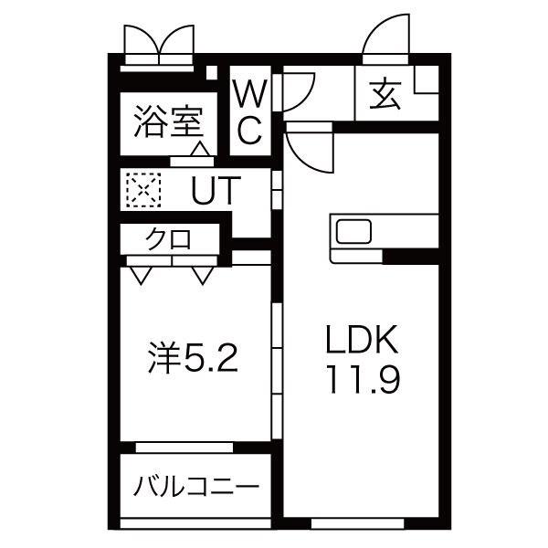 LALALA三幸(1LDK/1階)の間取り写真