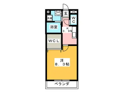 コンフォート26(1K/1階)の間取り写真