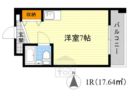 ファインクレスト江坂(ワンルーム/6階)の間取り写真