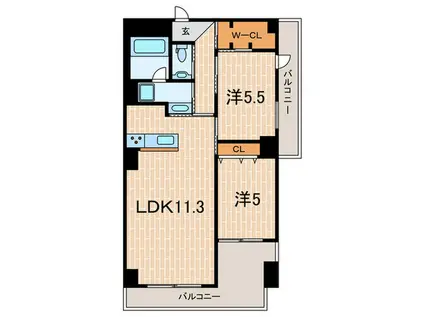 S´Z RESIDENCE ASHIYA(2LDK/3階)の間取り写真