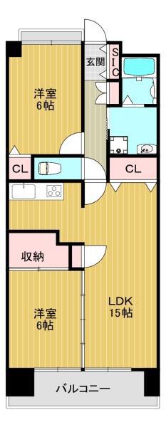 メゾンミヤビ(2LDK/5階)の間取り写真
