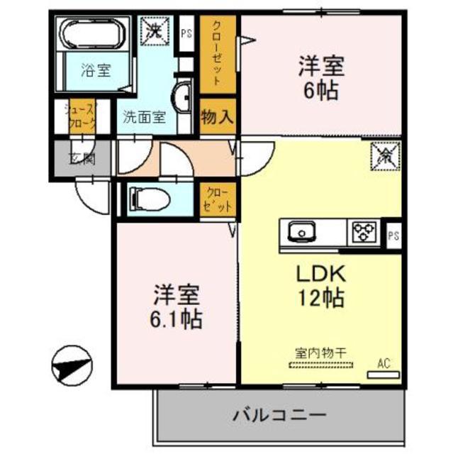 レジェ―ロ(2LDK/1階)の間取り写真