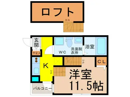 REX新栄(ワンルーム/3階)の間取り写真