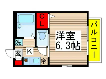 メゾン菊富士A(1K/2階)の間取り写真
