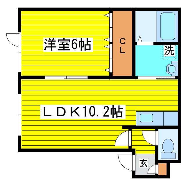 イールドN22(1LDK/3階)の間取り写真