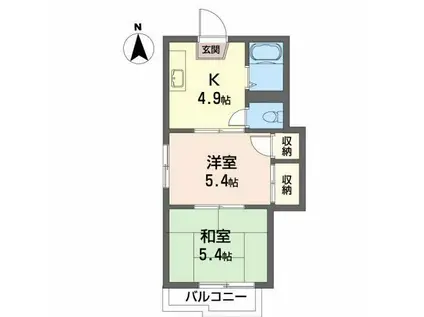 コーポ27(2K/2階)の間取り写真