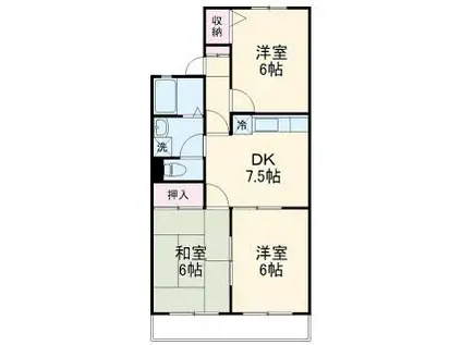 ベラソシア(3DK/1階)の間取り写真