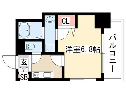 プレサンス広小路通パルス(1K/12階)の間取り写真