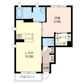 クレセール・リョーナ(1LDK/1階)の間取り写真
